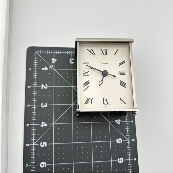 CARTIER Stainless Steel Carriage Clock Swiss Made - Picture 7 of 7